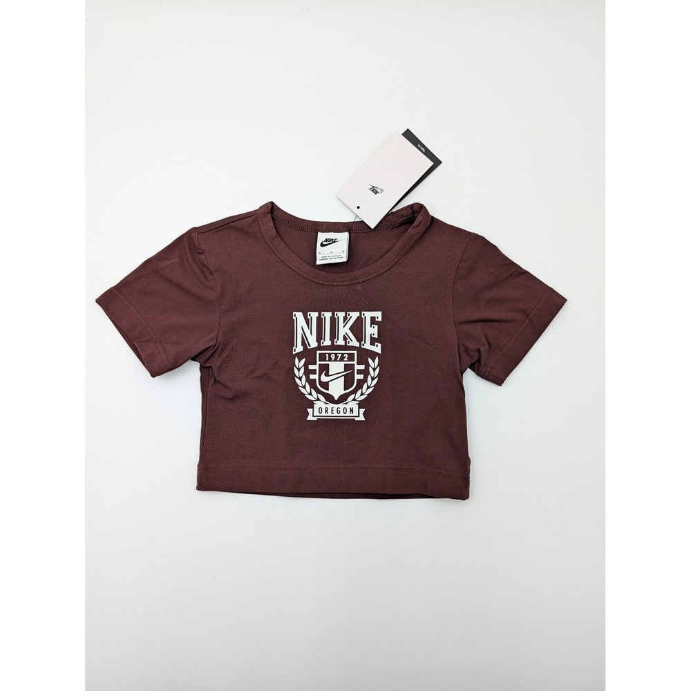Nike Kids Cropped T Shirt Brown 1972 Oregon Graphic‎ Print Size M